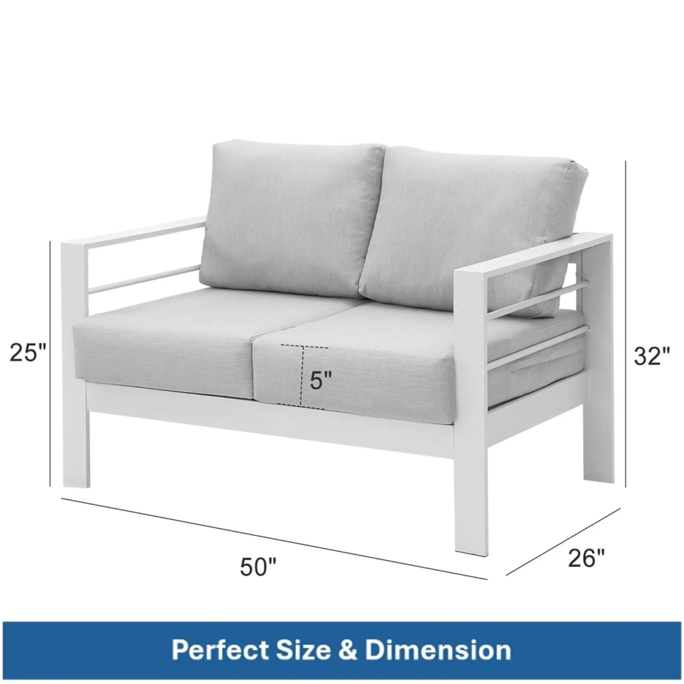 Patio All-Weather Loveseat With Thick Cushions by HouseOfZazla