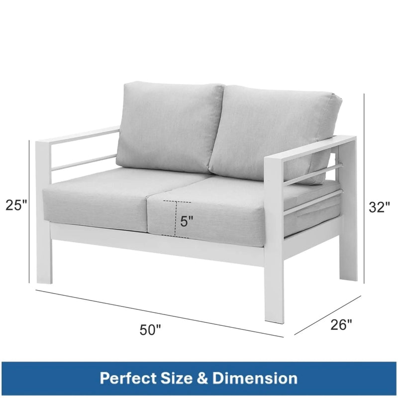 Patio All-Weather Loveseat With Thick Cushions by HouseOfZazla