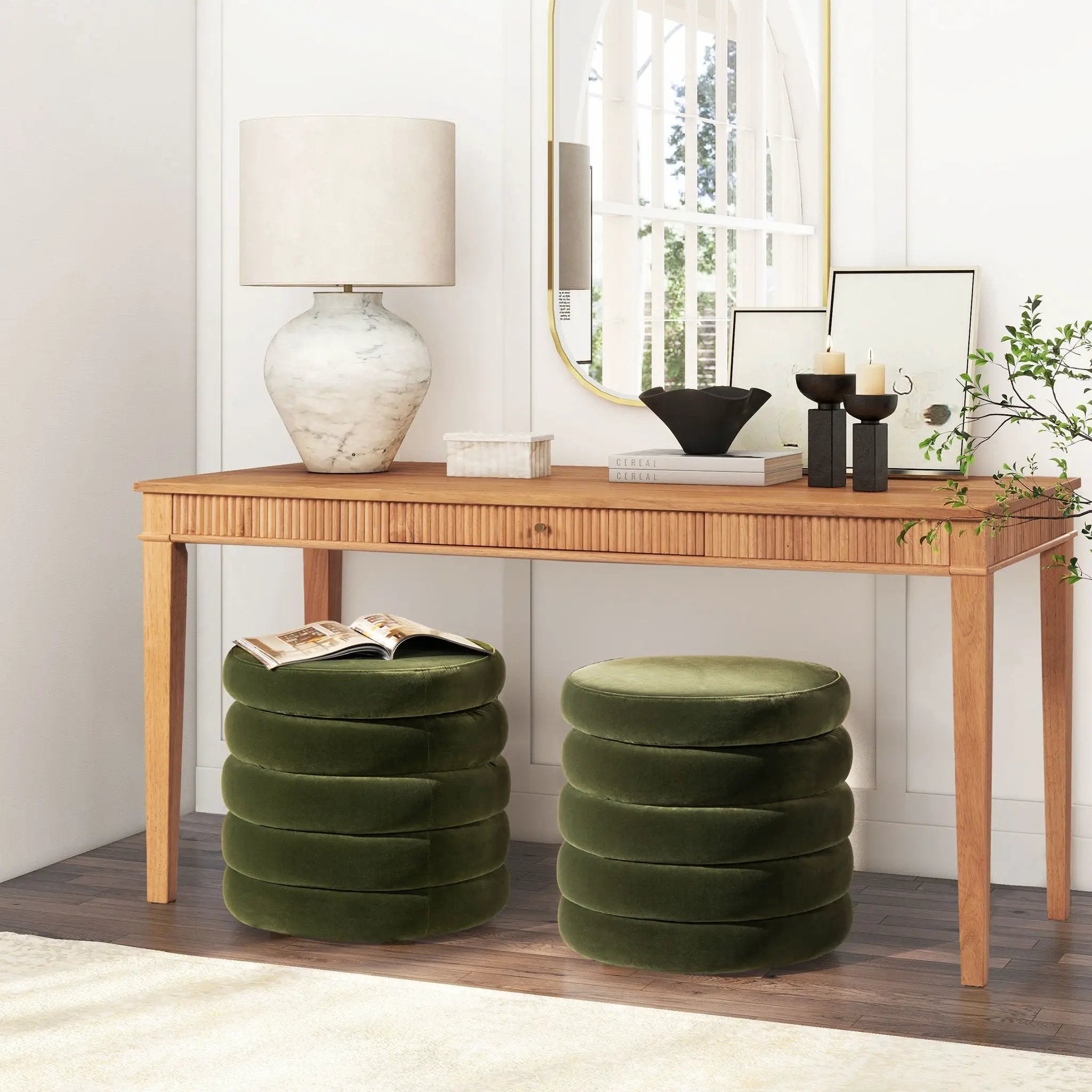 Fuji - Oversized Round Storage Ottoman by Unique Piece Furniture
