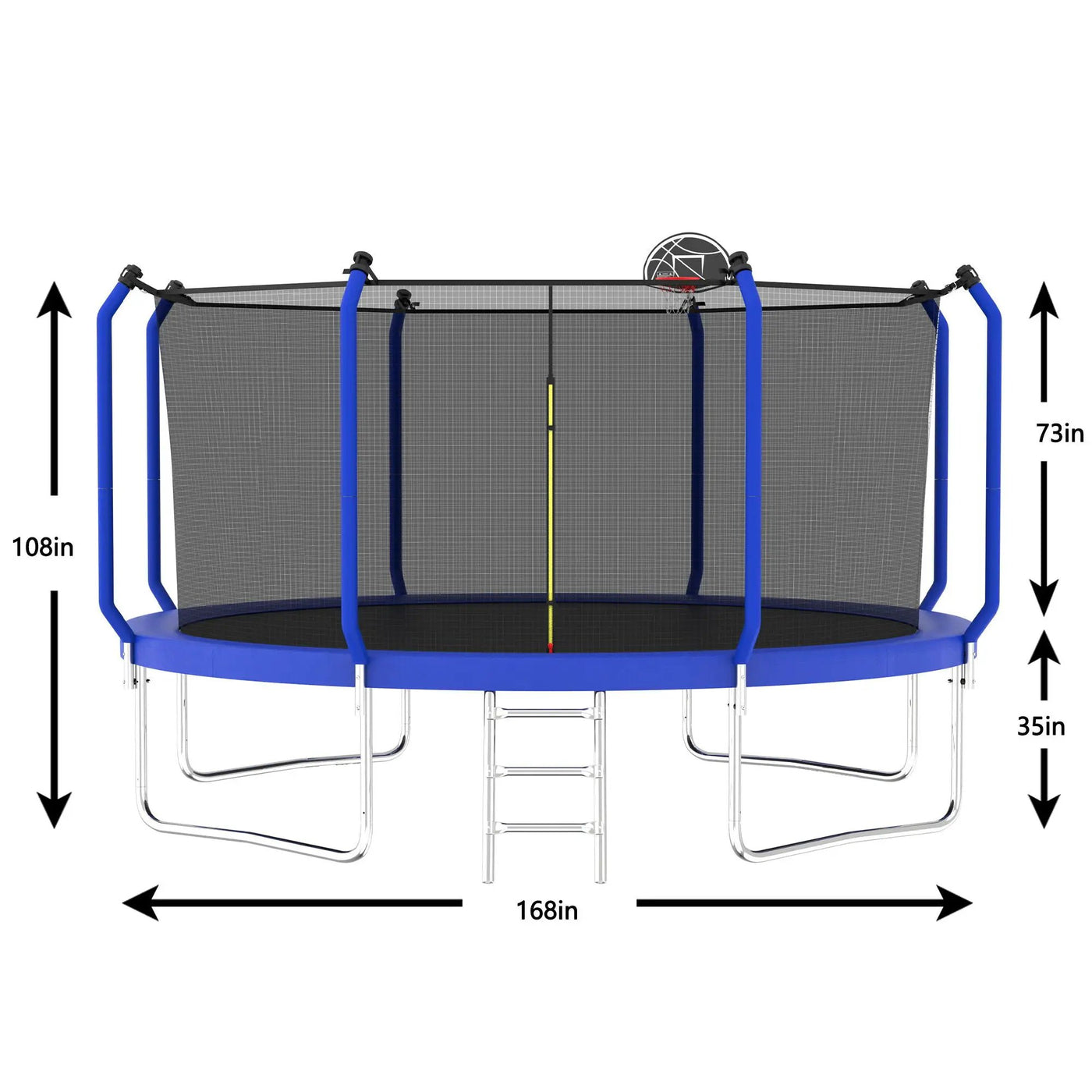Trampoline With Basketball Hoop, Astm Approved Reinforced Type Outdoor Trampoline With Enclosure Net by HouseOfZazla