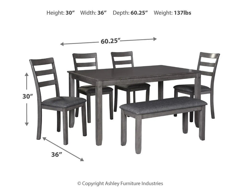 Bridson - RECT DRM Table Set (Set of 6) - Gray by Unique Piece Furniture