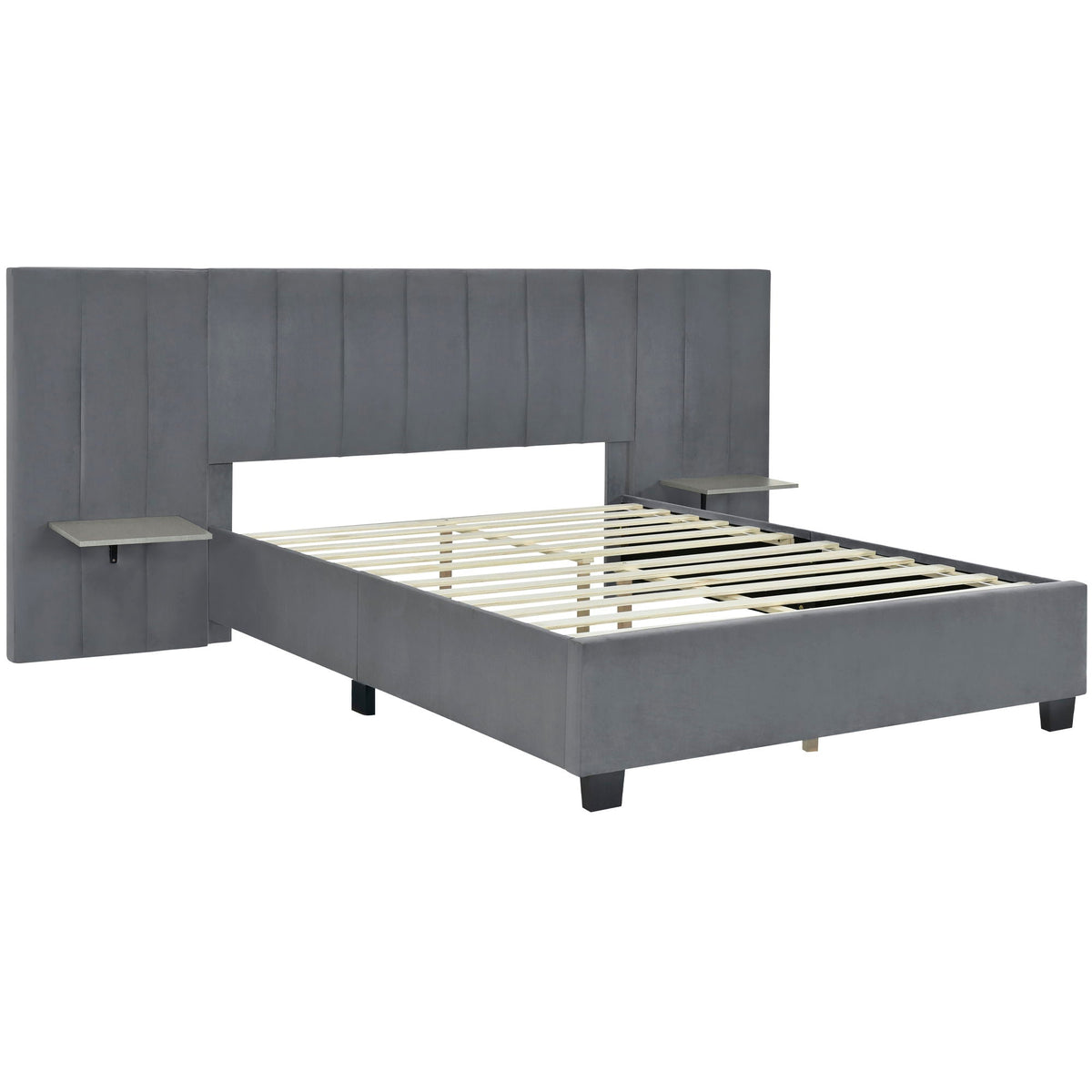 Upholstered Platform Bed With Big Headboard, photo 3 of 14