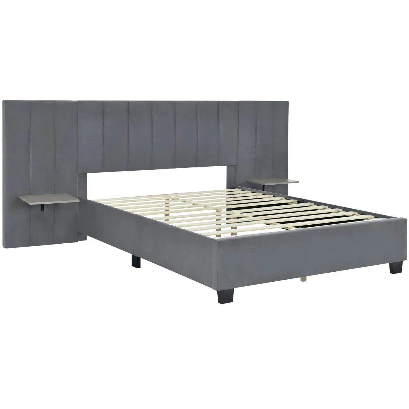 Upholstered Platform Bed With Big Headboard by HouseOfZazla