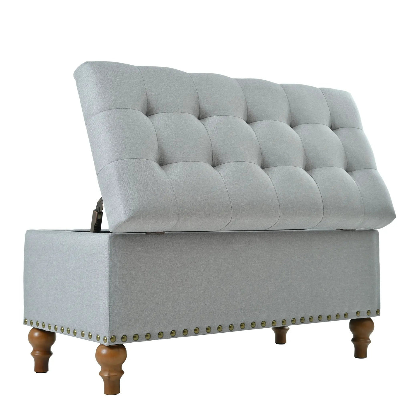 Upholstered Ottoman With Storage And Rivet Trim by Unique Piece Furniture