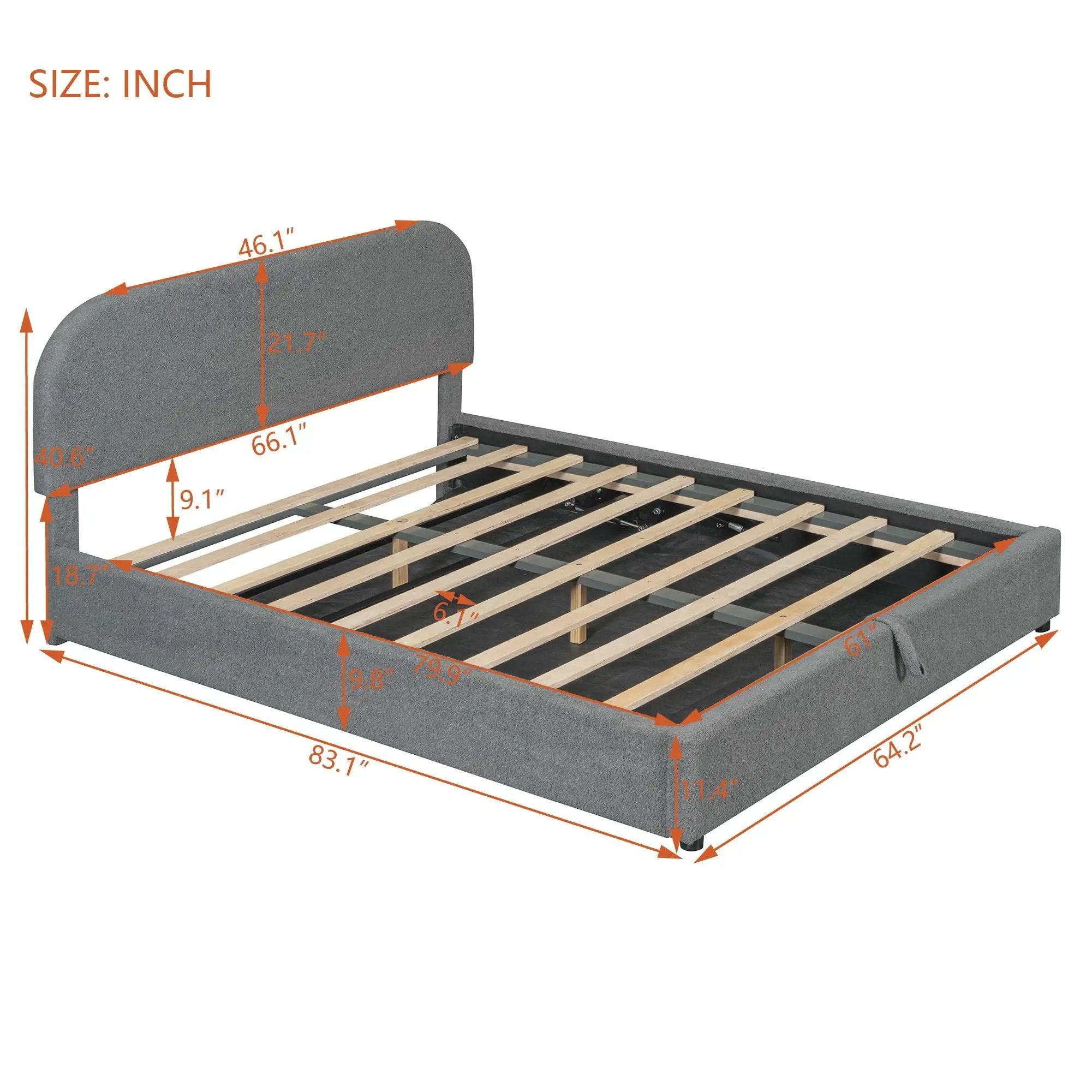 Upholstered Platform Bed With Hydraulic Storage System by Unique Piece Furniture