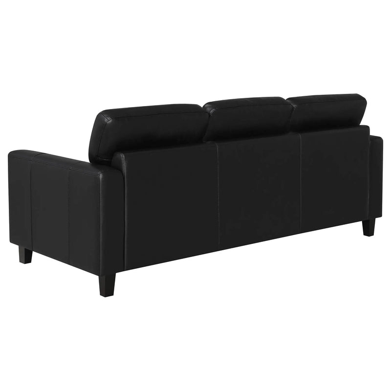 Scotland 3-piece Faux Leather Upholstered Sofa Set Black by Unique Piece Furniture