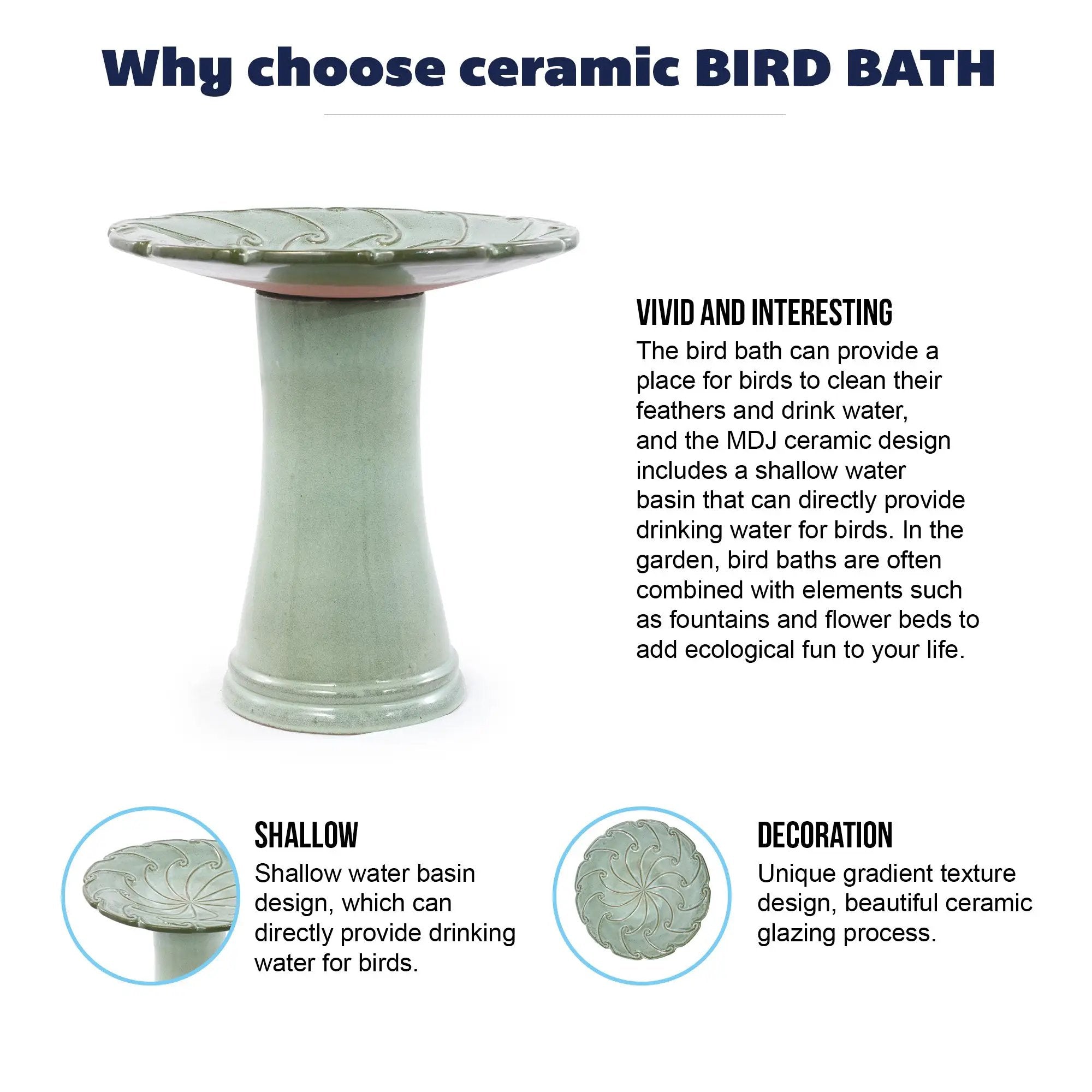 Handmade Glazed Ceramic Bird Bath by HouseOfZazla