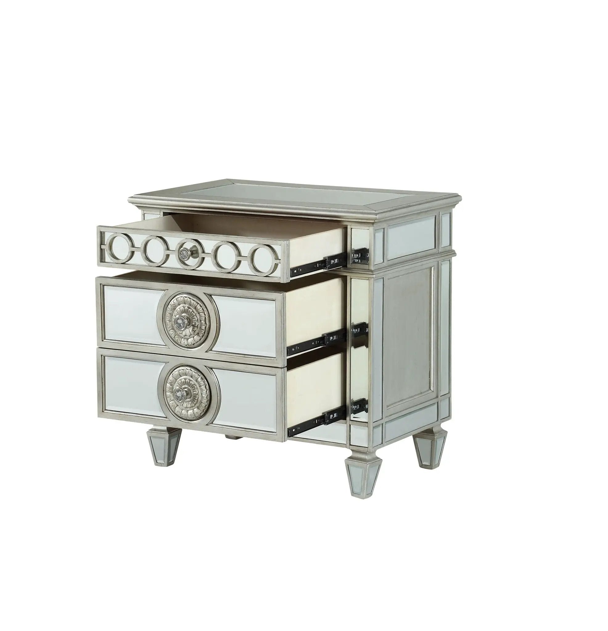 Varian - Mirrored Nightstand - Silver by Unique Piece Furniture