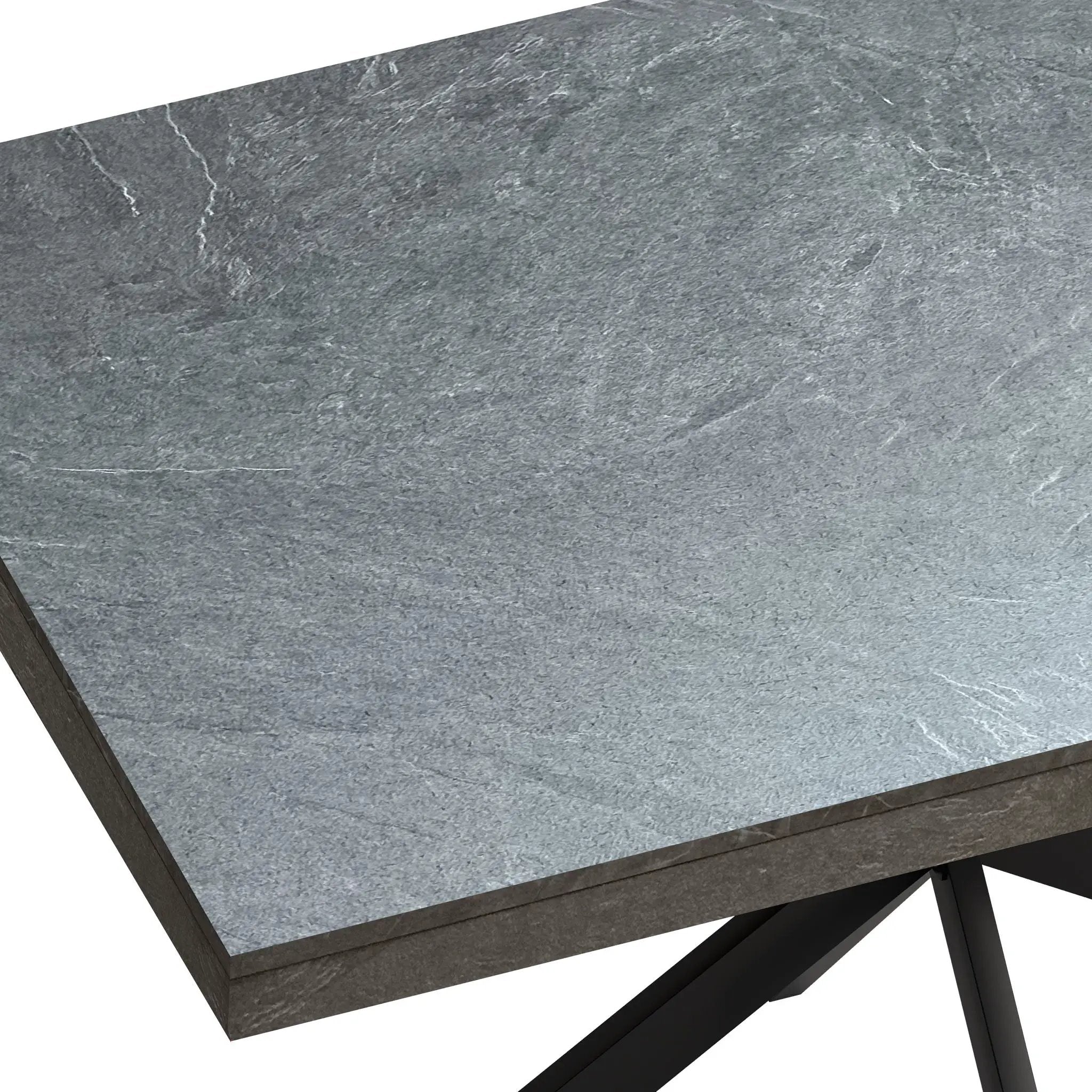 Rectangular Stretch Dining Table With 4 Chairs - Black / Gray by HouseOfZazla