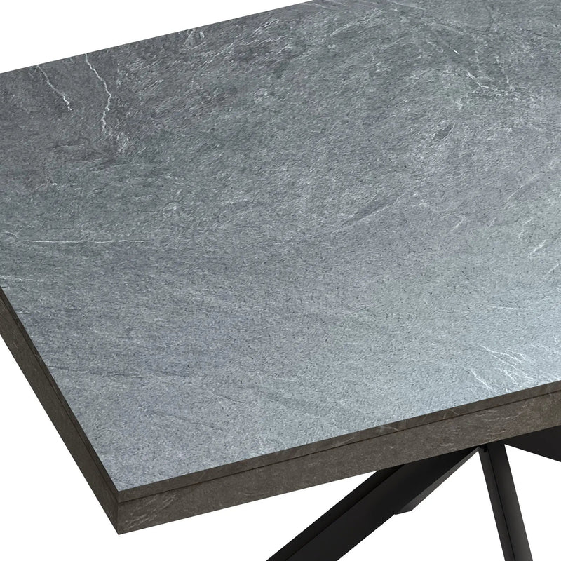 Rectangular Stretch Dining Table With 4 Chairs - Black / Gray by HouseOfZazla
