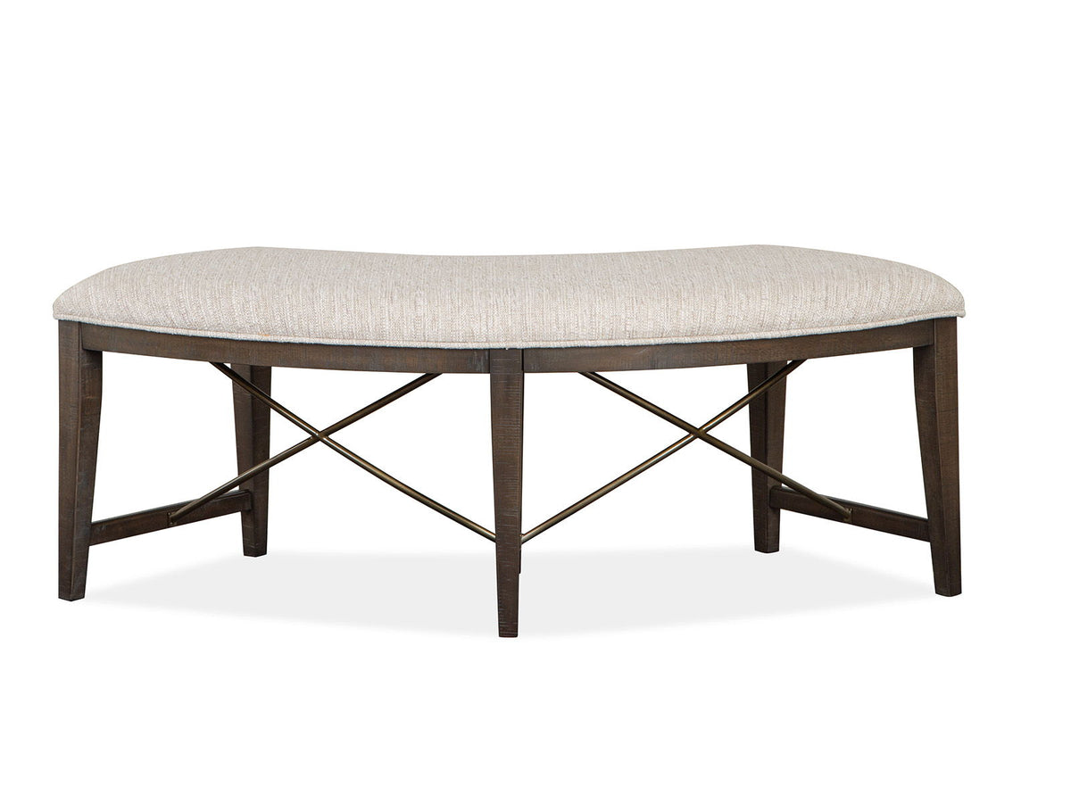 Westley Falls - Curved Bench With Upholstered Seat - Graphite, photo 2 of 7