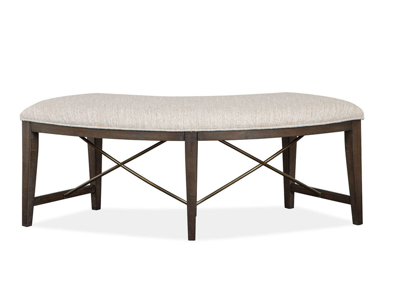 Westley Falls - Curved Bench With Upholstered Seat - Graphite, photo 2 of 7