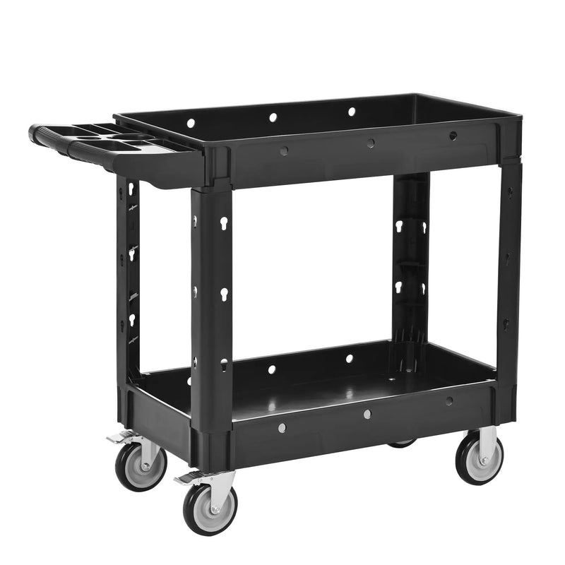 Two-Shelf Utility Cart with Wheels, 600 lbs Capacity by HouseOfZazla