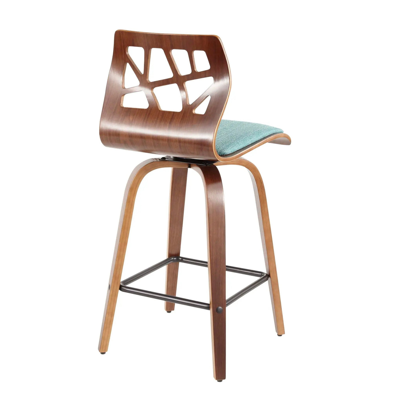 Folia - Mid Century Modern Fixed Height Counter Stool With Swivel (Set of 2) by HouseOfZazla