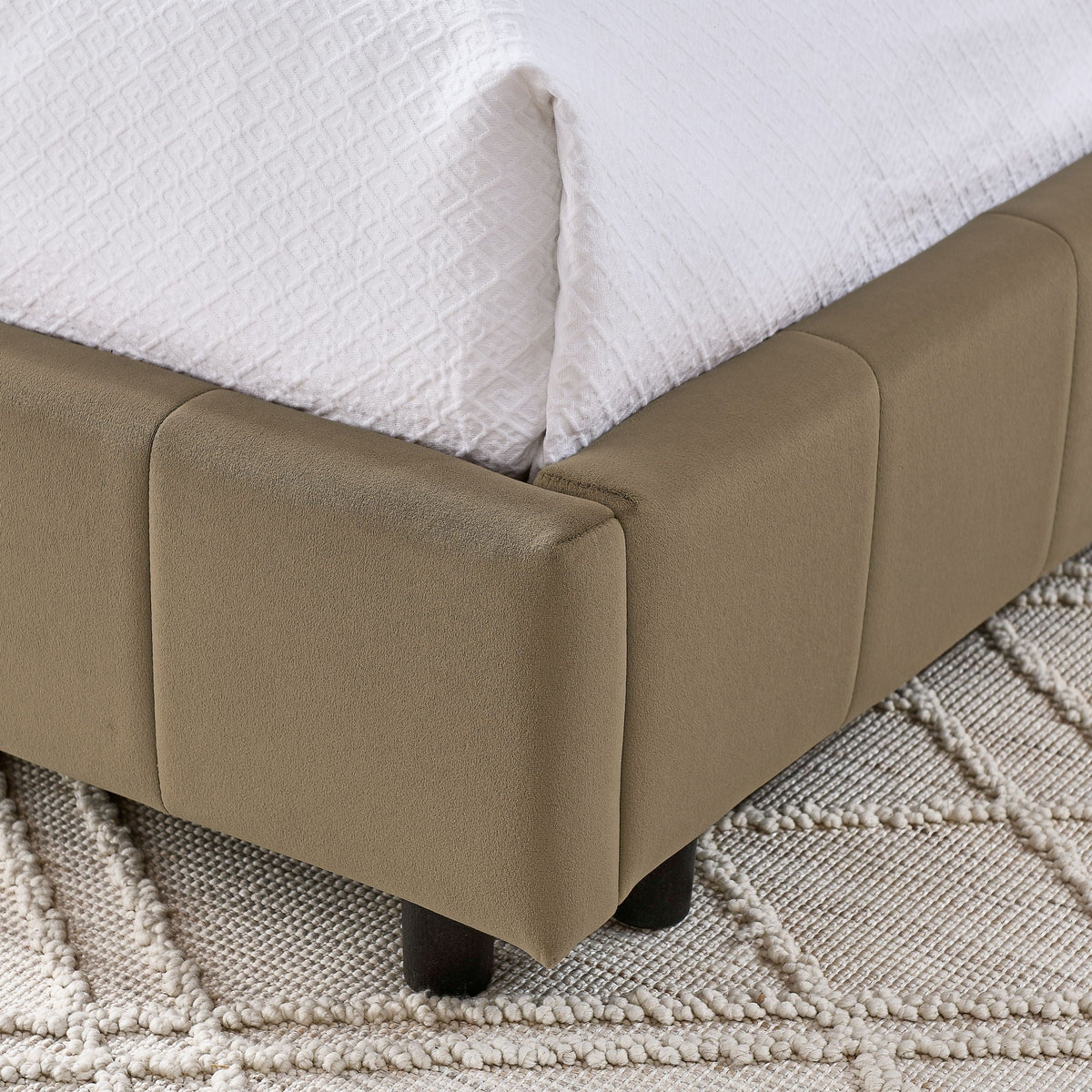 Upholstered Bed Frame With Tufted Backrest And Armrests, photo 6 of 25