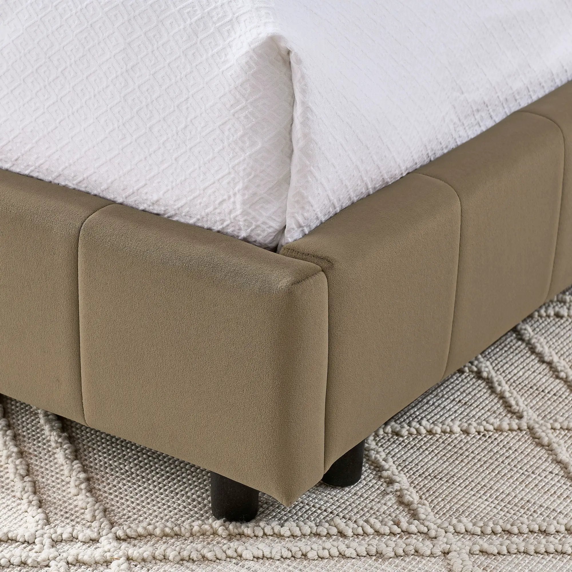 Upholstered Bed Frame With Tufted Backrest And Armrests by Unique Piece Furniture
