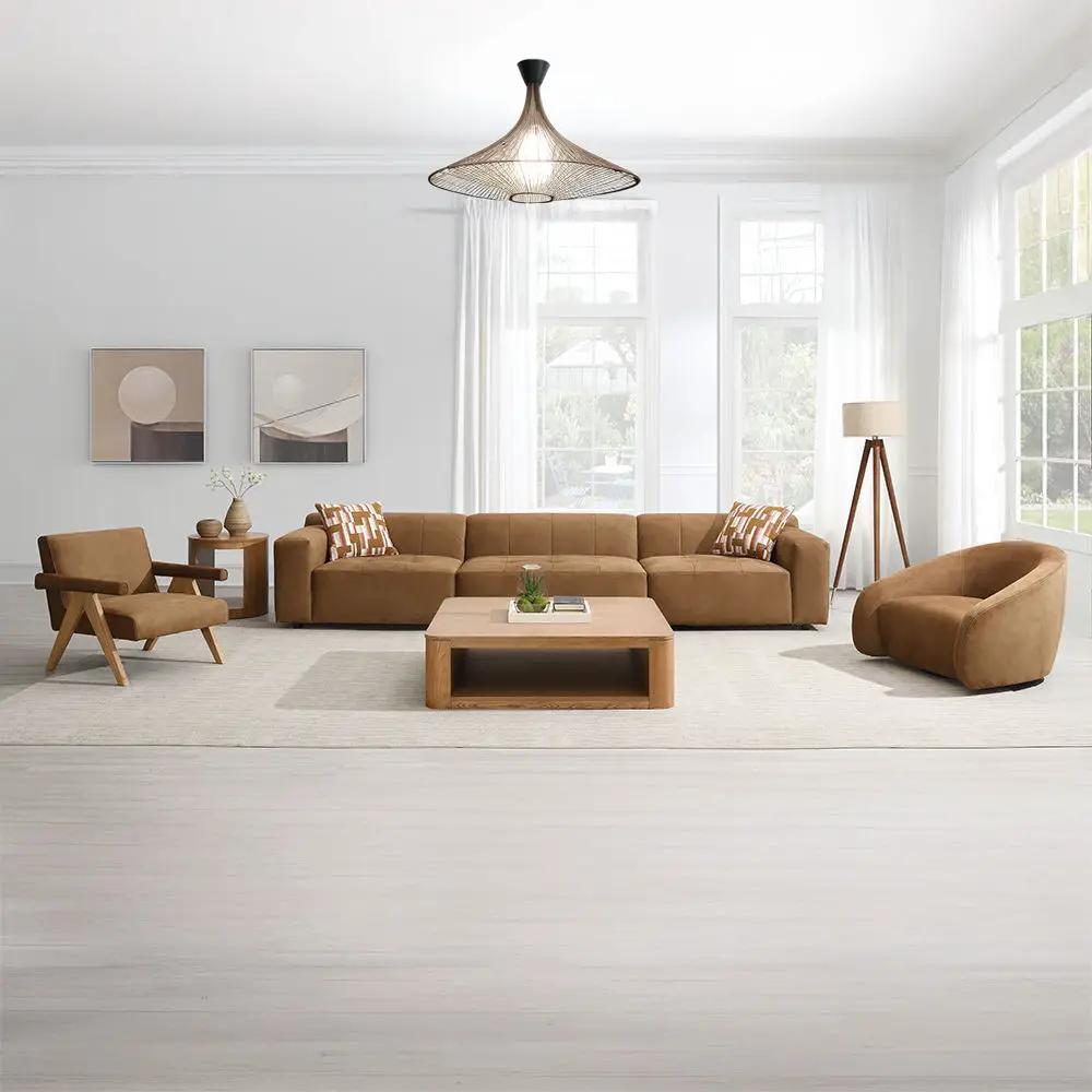 Zoey - Modular - RF Arm Chair With Pillow - Chocolate Suede