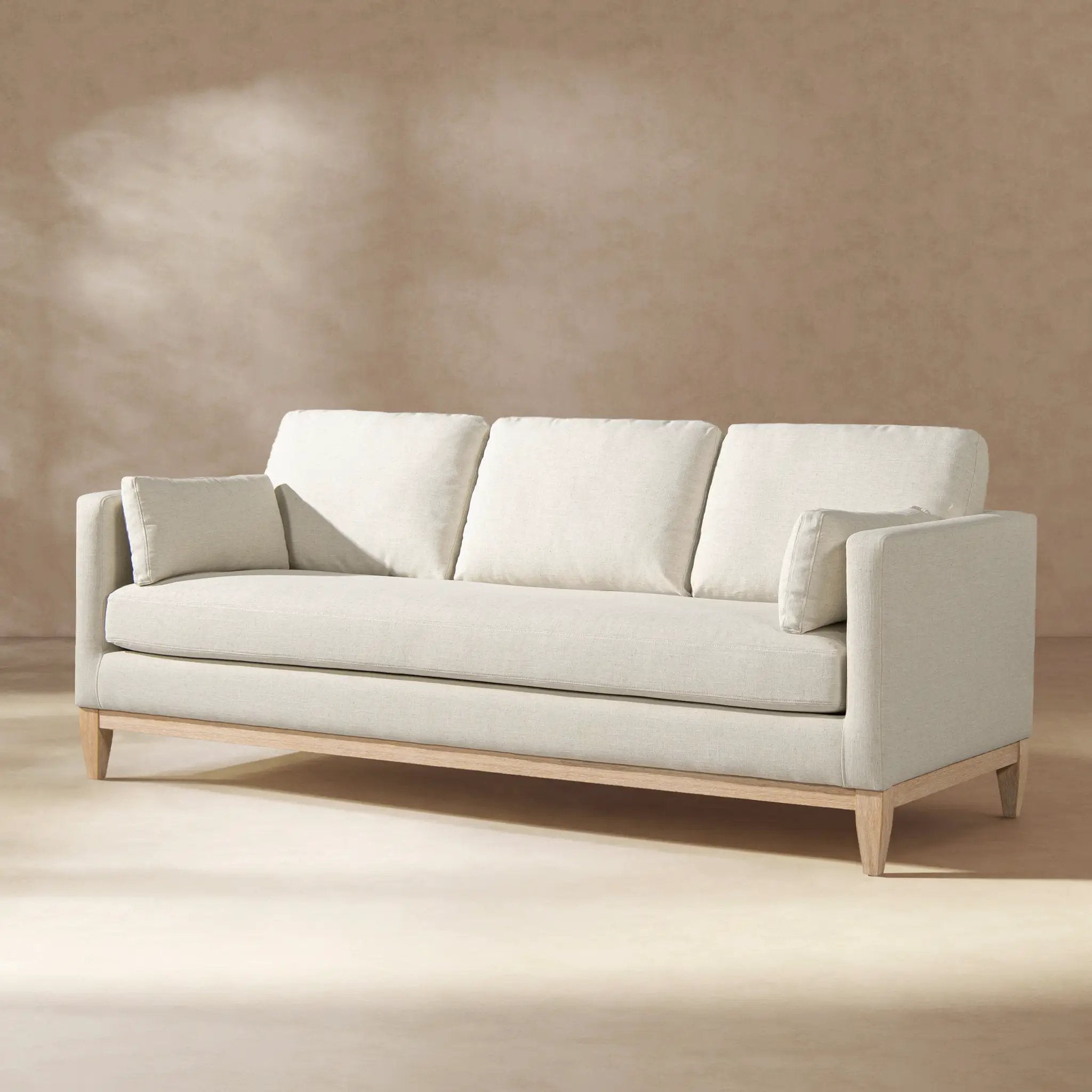 Knox 84' Modern Farmhouse Sofa, Flax White Linen by HouseOfZazla
