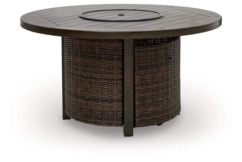 Monterey Point - Round Fire Pit Table - Dark Brown by Unique Piece Furniture