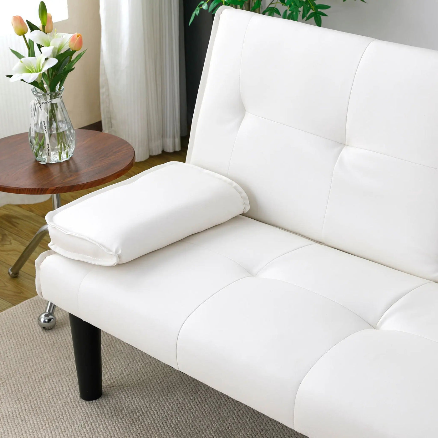 Sofa Bed With Foldable Design And Cup Holder by HouseOfZazla