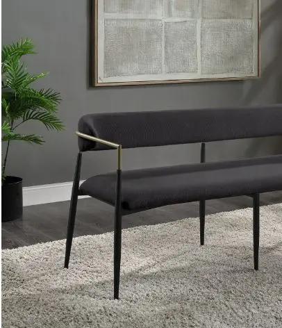 Jaramillo Chenille Bench Black by HouseOfZazla