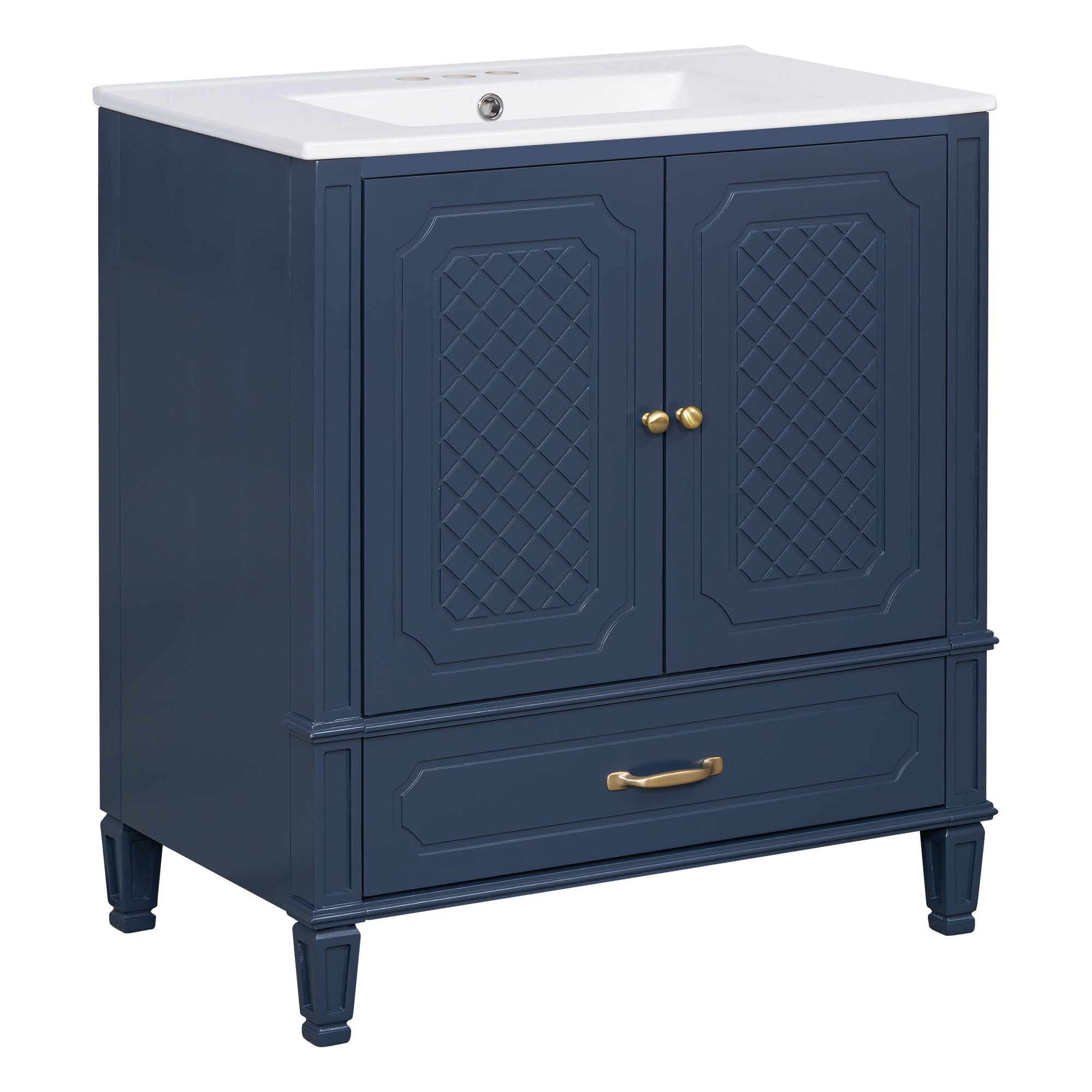 Bathroom Vanity With Sink, Soft Closing Door, Multi Functional Storage by HouseOfZazla