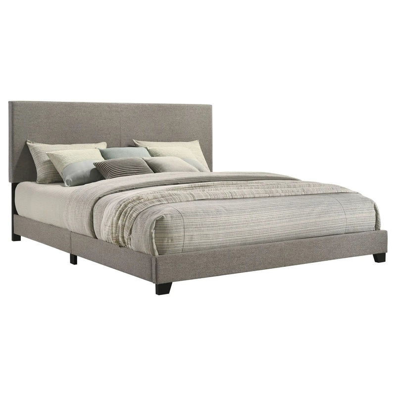 Dorian Fabric Upholstered Eastern King Panel Bed Taupe by Unique Piece Furniture