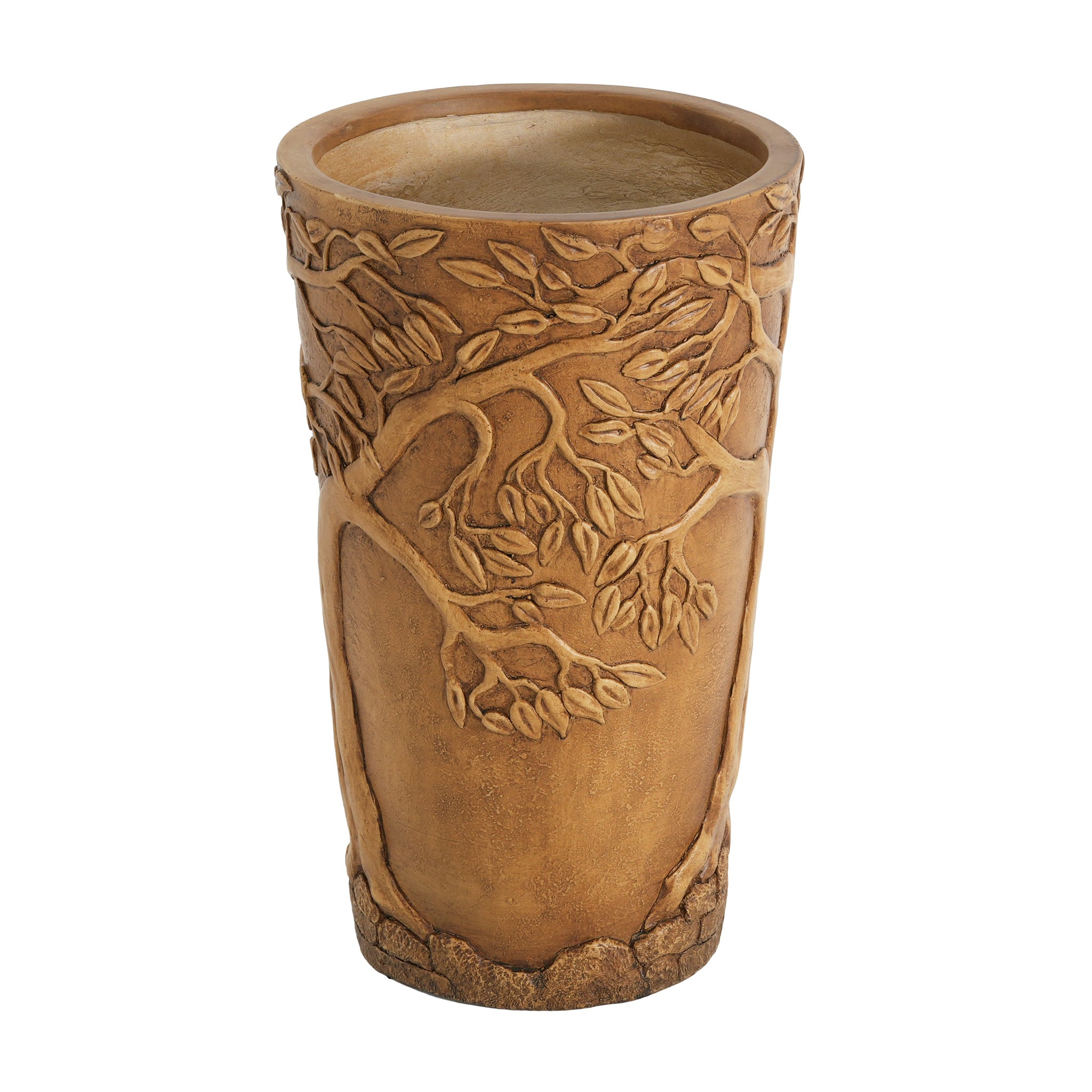 Tall Antique Bronze Tree-Embossed MGO Planter by HouseOfZazla