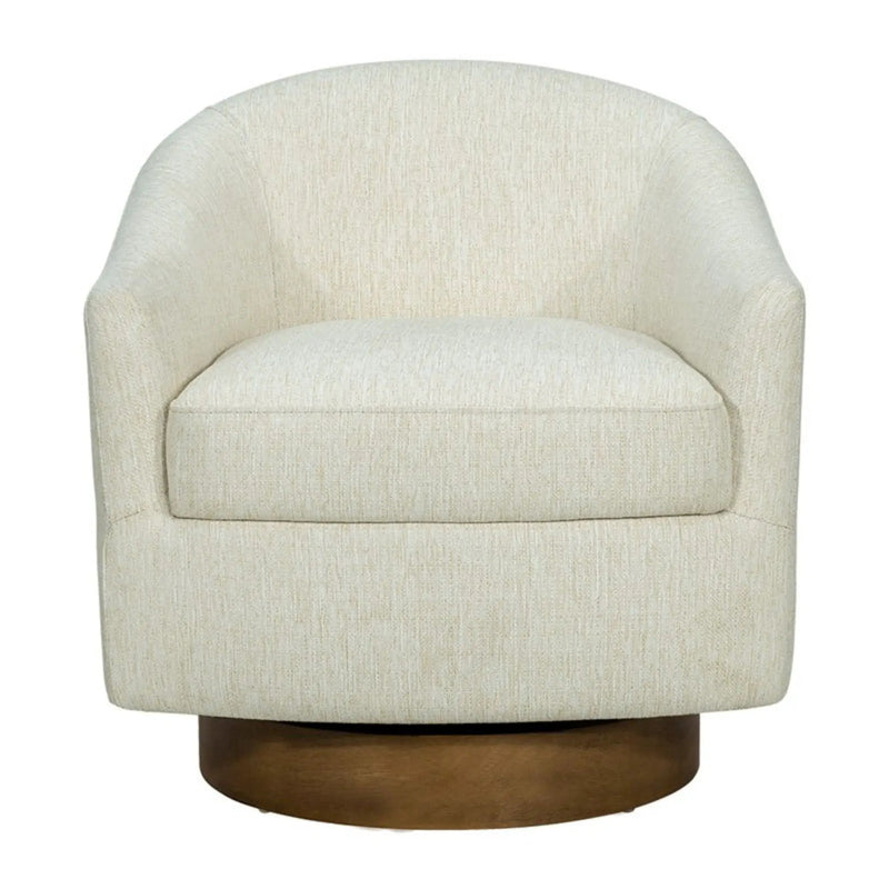 Upholstered Swivel Chair - Cream by HouseOfZazla