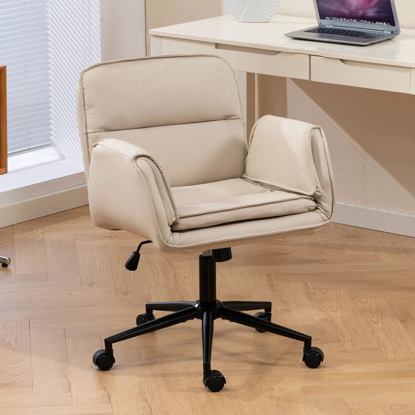 Criss Cross Swivel Desk Chair With Adjustable Armrests & Wheels For Home Office by HouseOfZazla