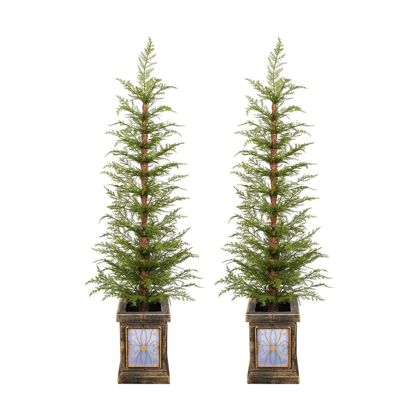 4Ft Pre Lit Artificial Christmas 2 Piece Set - Green by HouseOfZazla