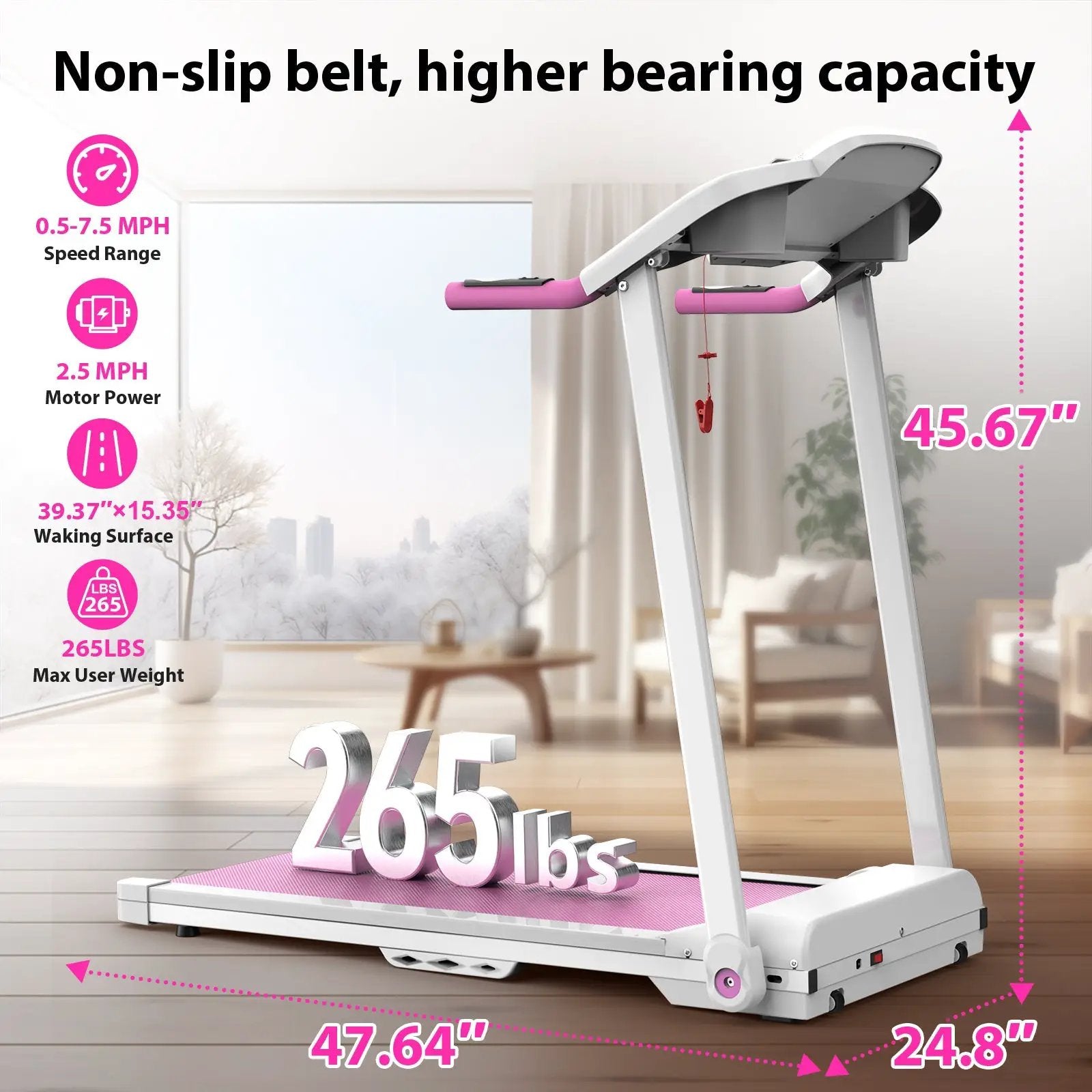 Foldable Treadmill - 2.5HP Electric Folding Running Machine by HouseOfZazla