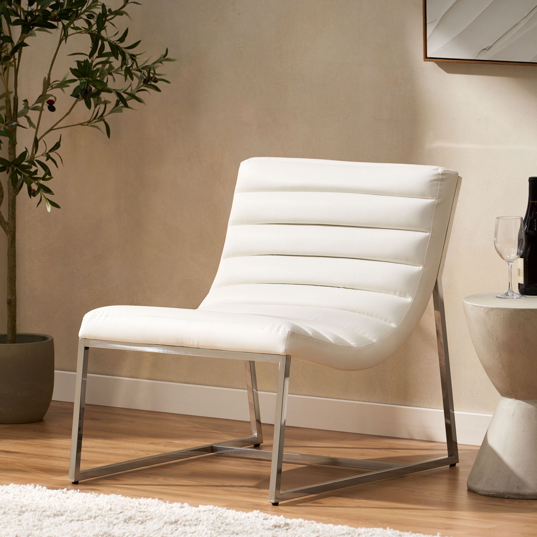 Wilmouth Roll Occasional Chair - White by HouseOfZazla