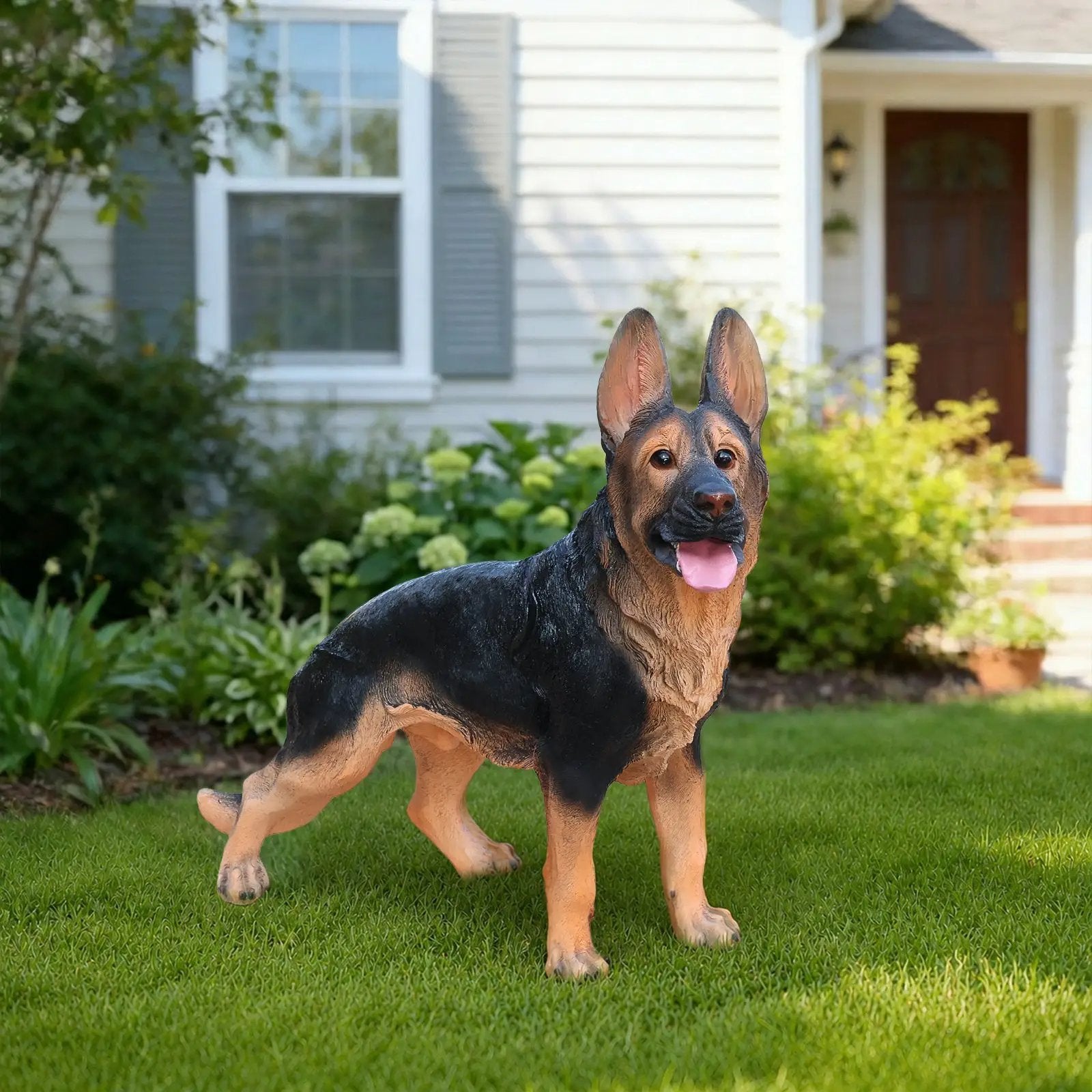 Outdoor German Shepherd Dog Statue Greeter Garden Decor by HouseOfZazla