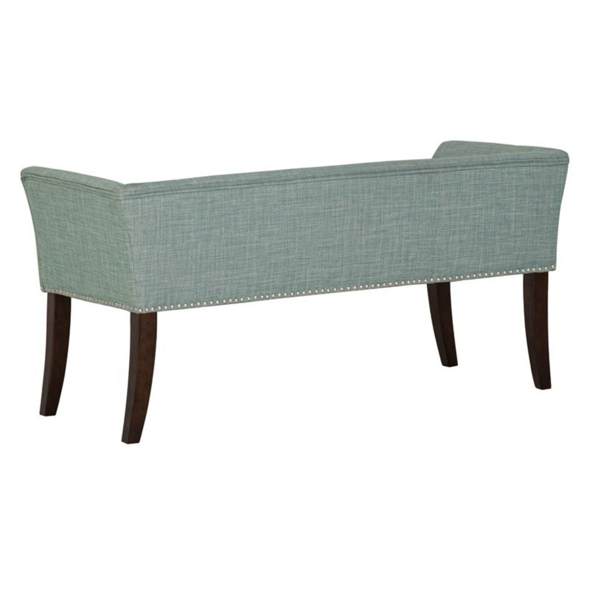 Welburn Upholstered Bench with Low Back and Flared Arms - Blue, Light Blue, or Beige, photo 6 of 32