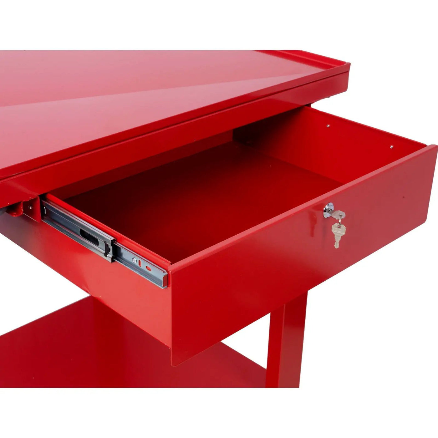 Transmission Teardown Work Station 1 / 2 Ton Capacity Sloping Drain Table Locking Drawer Removable Drain Basin Full-Width Lower Shelf Four 4" Caster Wheels by HouseOfZazla
