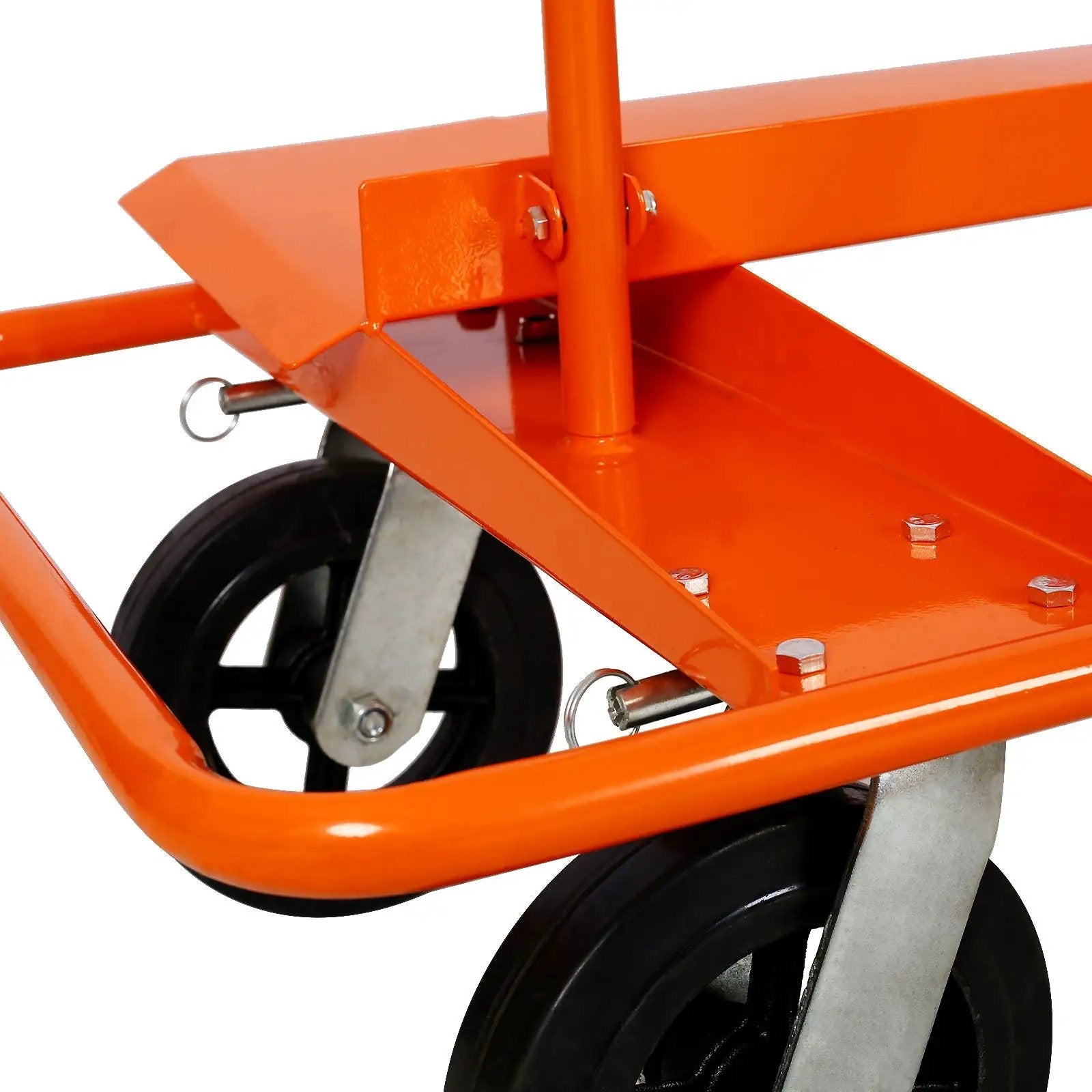 Heavy Duty Drywall Sheet Cart & Panel Dolly With 2400Lbs Capacity, Mold On Rubber Wheels, Steel Construction - Orange by HouseOfZazla