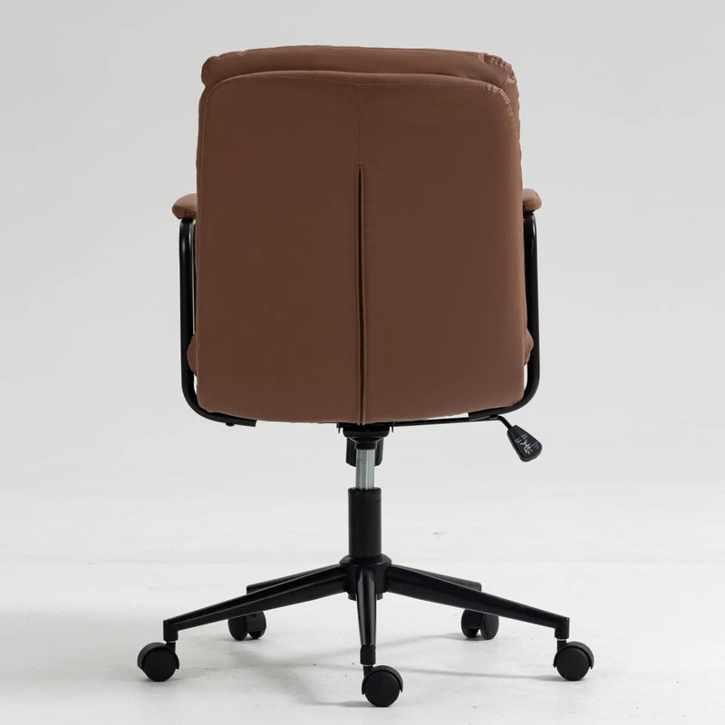Office Chair, Mid Back Home Office Desk Task Chair With Wheels And Arms Ergonomic Computer Rolling Swivel Chair With Padded Armrest by HouseOfZazla