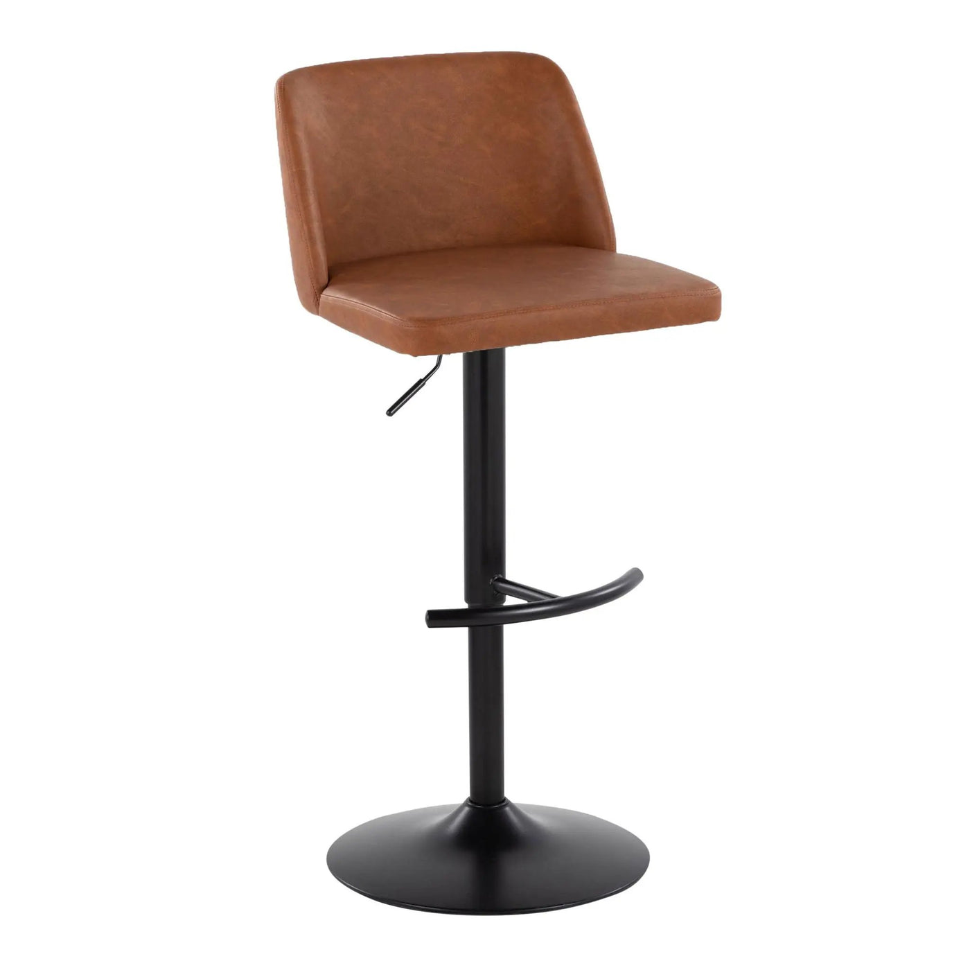 Toriano - Contemporary Adjustable Bar Stool With Rounded T Footrest (Set of 2) by HouseOfZazla