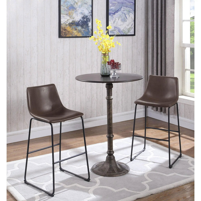 Armless Bar Stool (Set of 2) - Brown