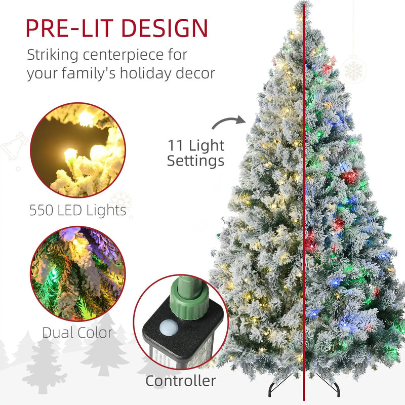 HOMCOM 7.5ft Tall Prelit Artificial Christmas Tree by HouseOfZazla