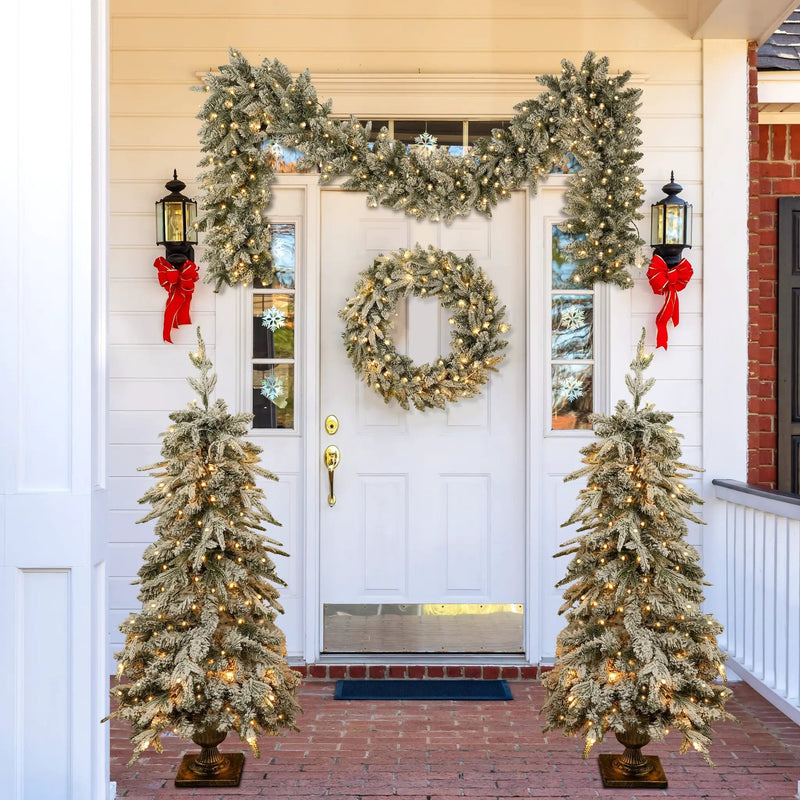 Pre-Lit Christmas Artificial Tree 4-Piece Set by HouseOfZazla