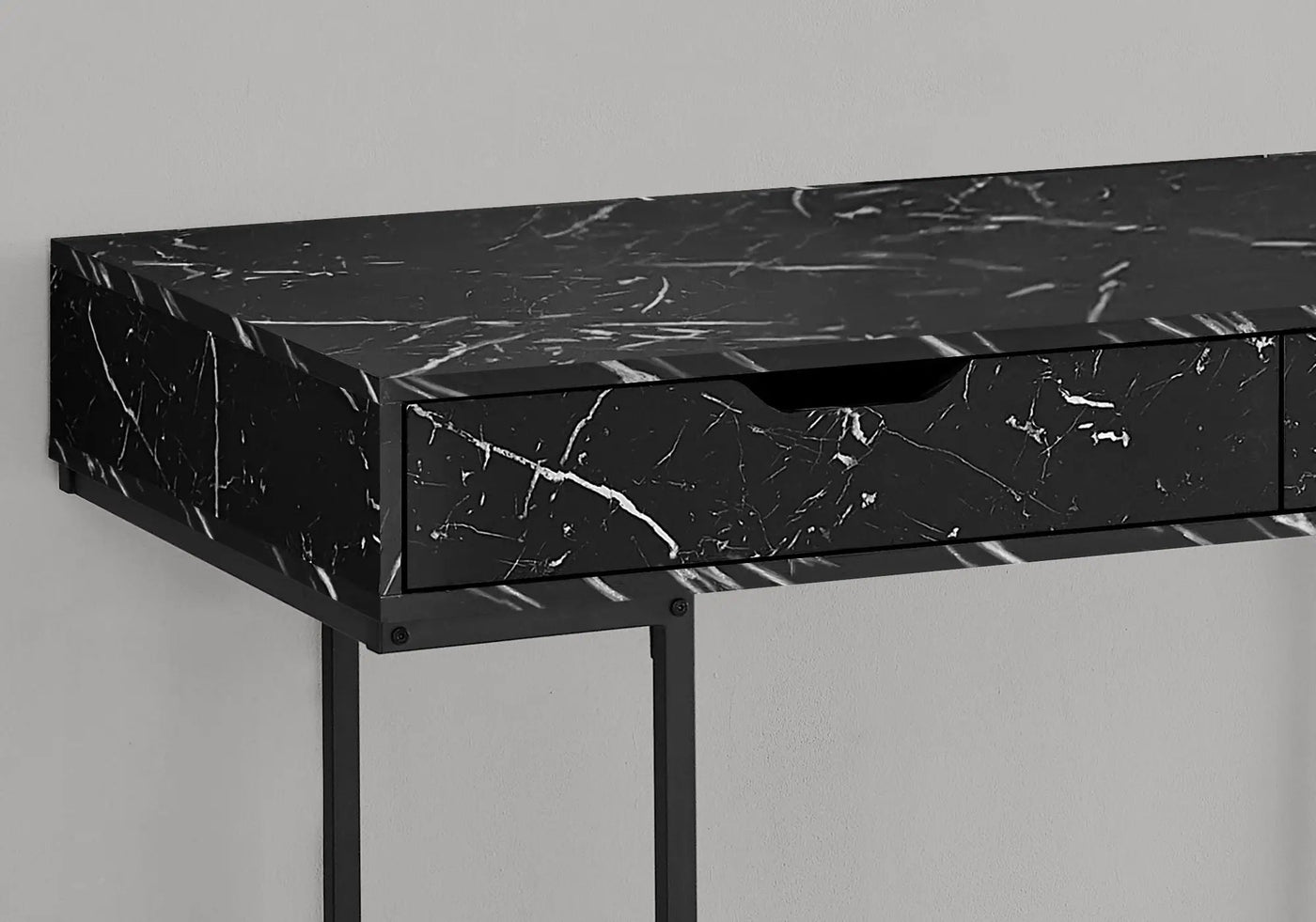 Computer Desk For Home Office, Storage Drawers, Marble Look Contemporary & Modern by HouseOfZazla