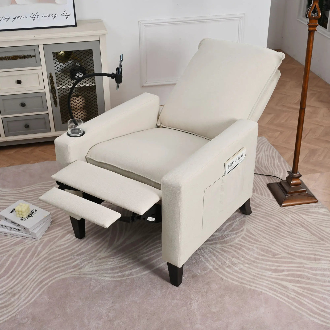 Recliner Chairs For Adults, Adjustable Recliner Sofa With Mobile Phone Holder & Cup Holder, Modern Reclining Chairs Fabric Push Back Recliner Chairs For Living Room, Bedroom by HouseOfZazla