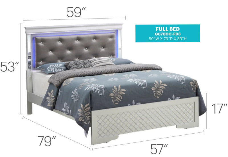 Bed With LED Light Accents Headboard by Unique Piece Furniture
