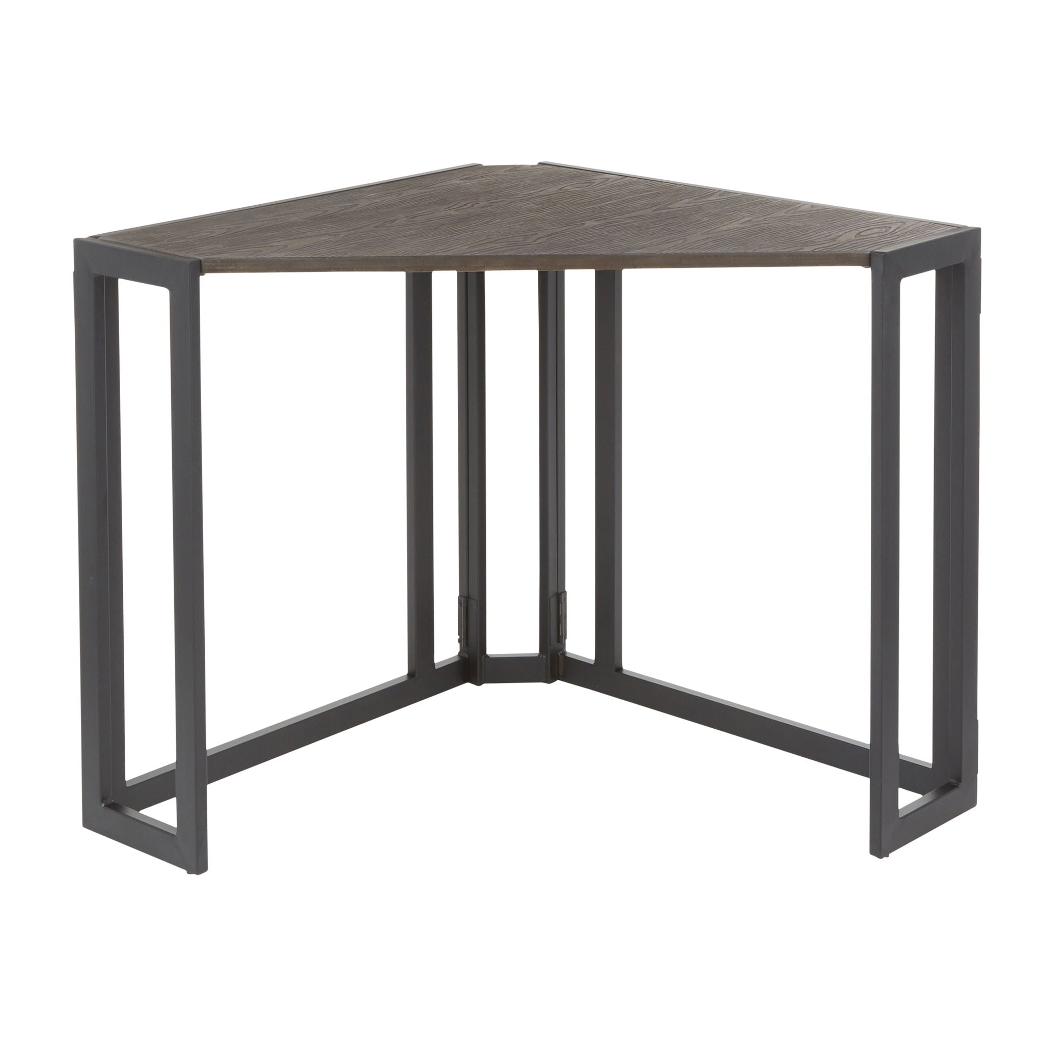 Roman - Industrial Corner Desk - Black / Espresso by HouseOfZazla