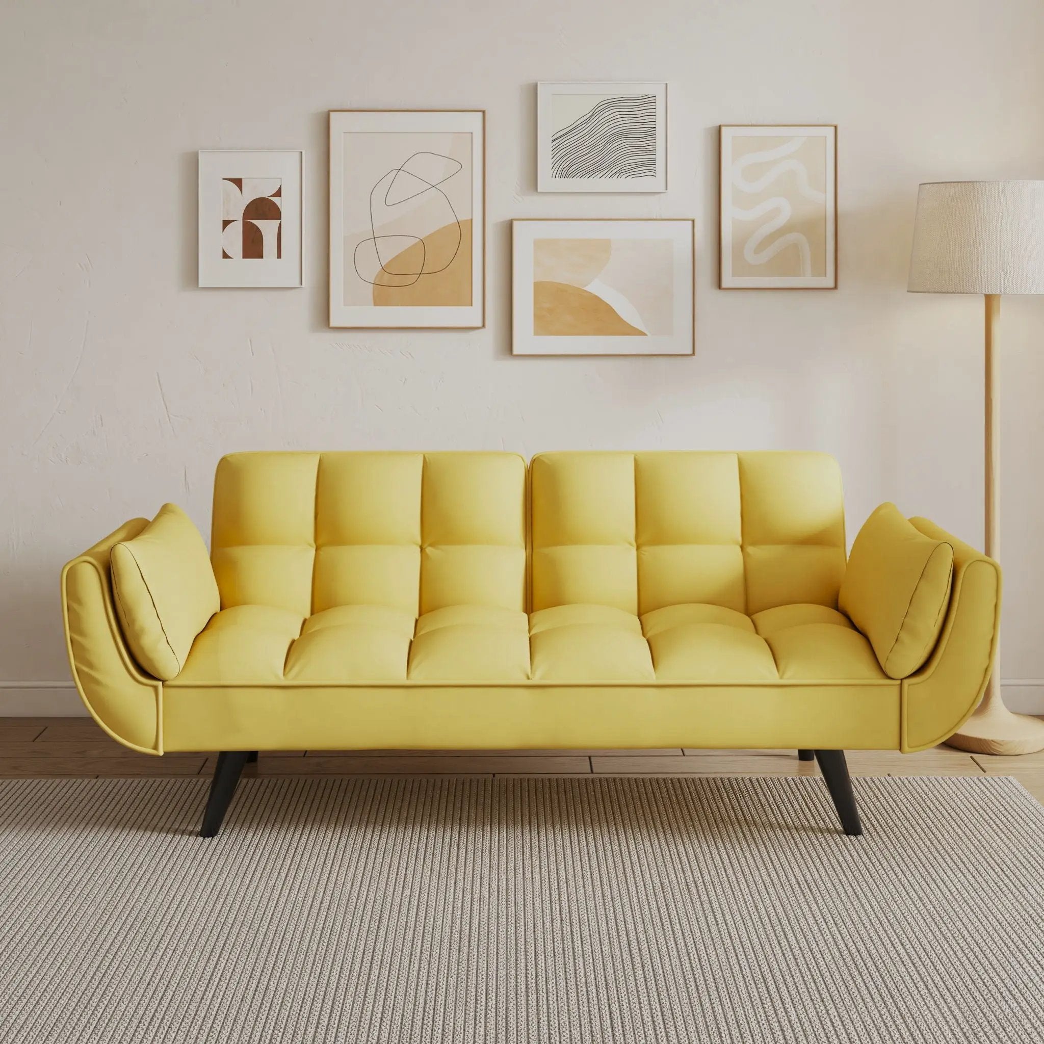 Sofa Soft Two Armrests Throw Pillow Pillow Comfortable Fit Apartment Bedroom Small Space by Unique Piece Furniture