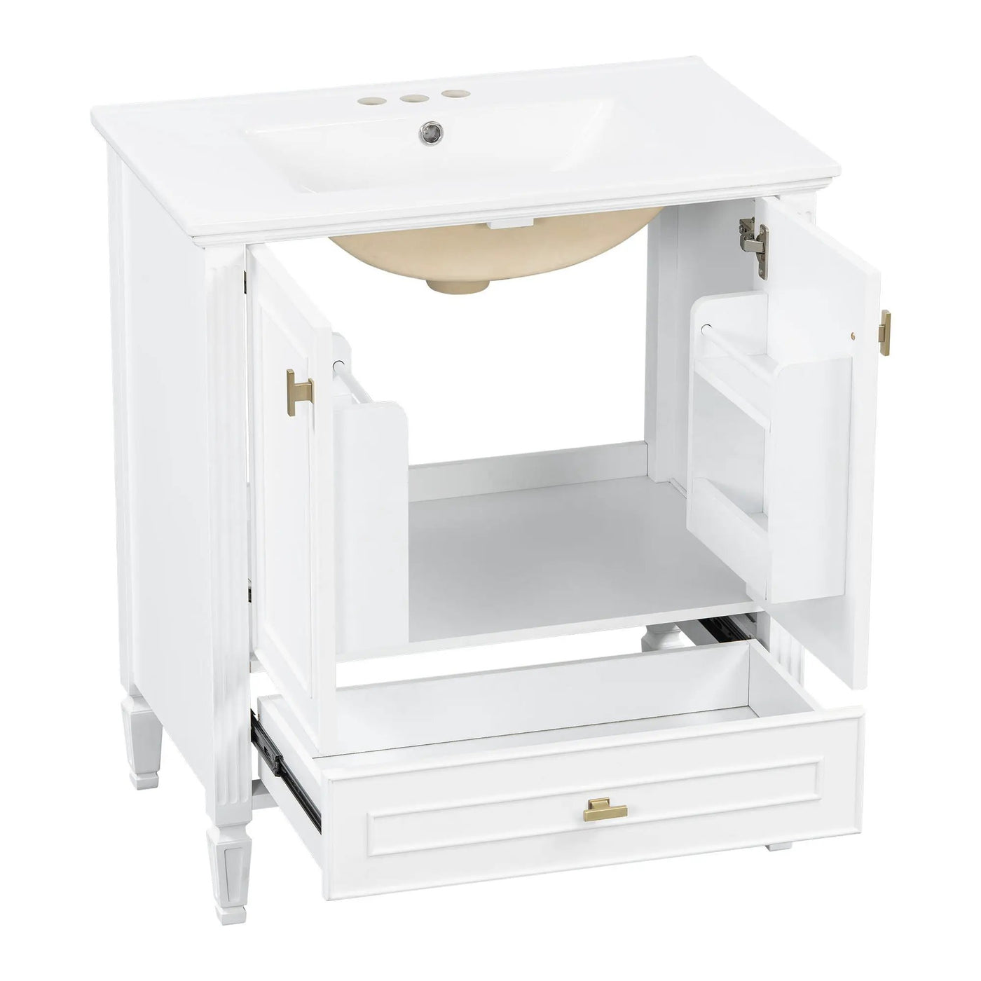 Freestanding Vanity With 1 Drawer & 2 Soft Close Doors With Door Mounted Storage by HouseOfZazla