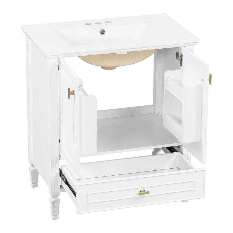 Freestanding Vanity With 1 Drawer & 2 Soft Close Doors With Door Mounted Storage by HouseOfZazla
