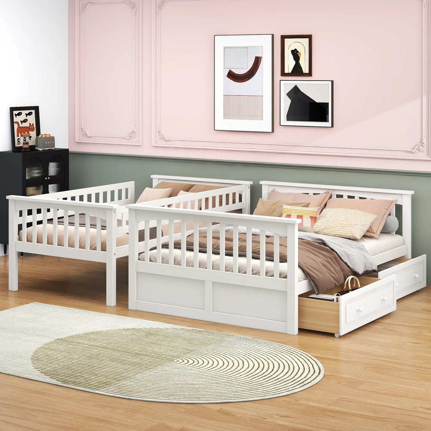 Bunk Bed With Drawers, Convertible Storage Bed by HouseOfZazla